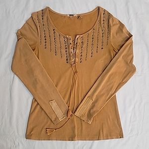Gimmicks Long Sleeve Embellished Top - Sz L